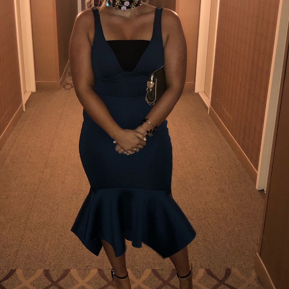 ASOS Navy midi peplum dress brand new condition